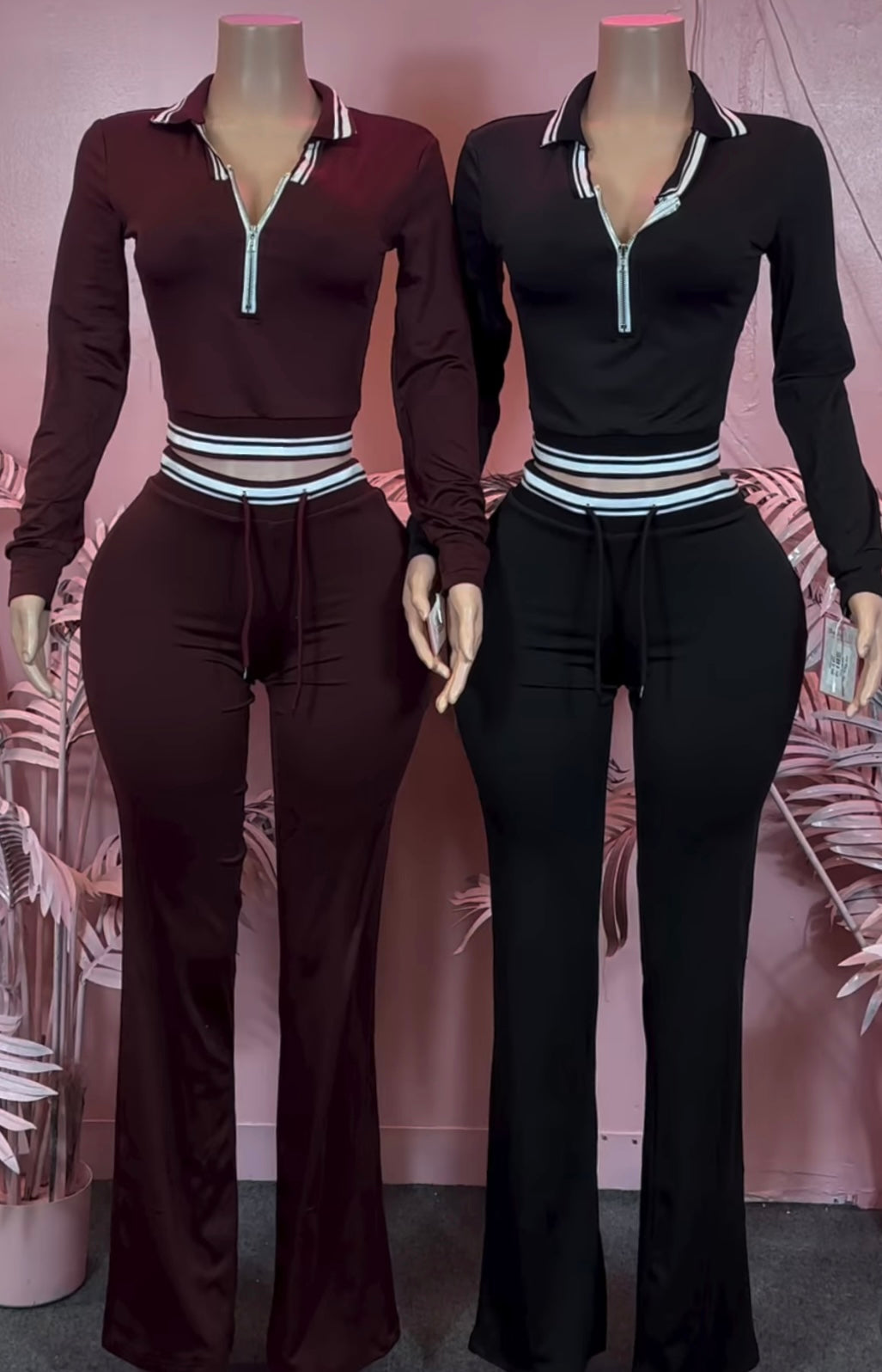 2PC WAYDA NOVELTY PANT SET (2COLORS)