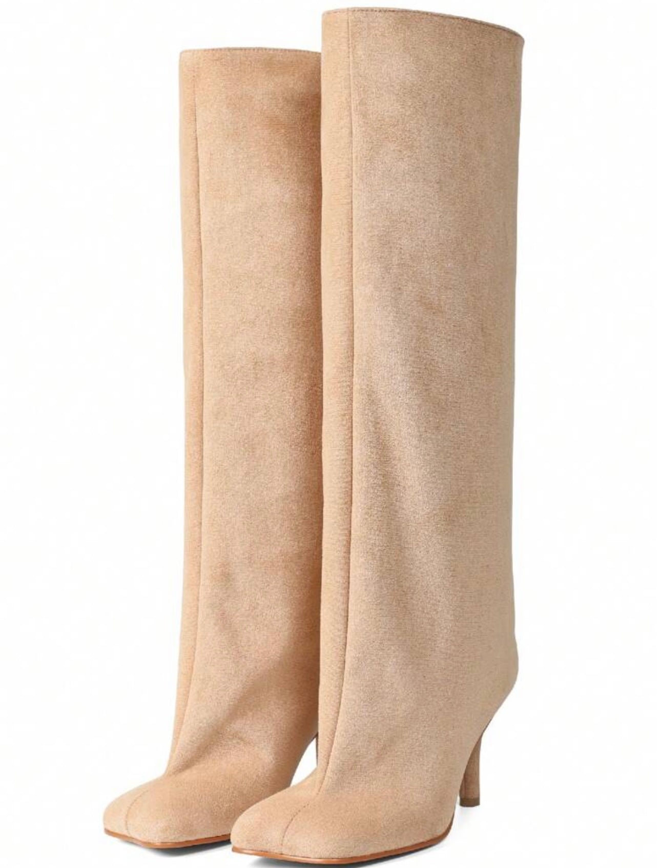 1SQUARE TOE'D/LOW HEEL FASHION BOOTS (2COLORS)