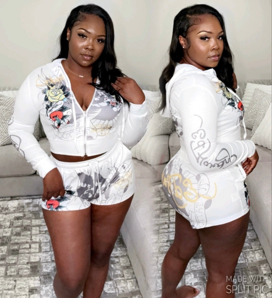 2pc Ed Hardy Novelty Short Set (2Colors)