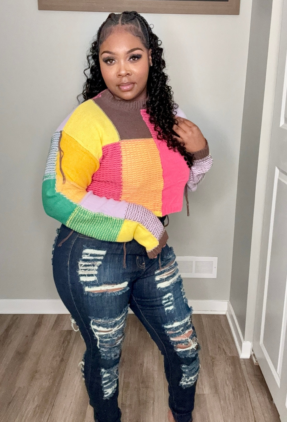 Knitted ColorBlock Sweater