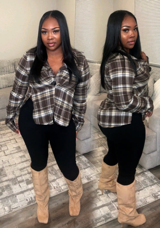 CHECKERED BLAZER TOP (2COLORS)