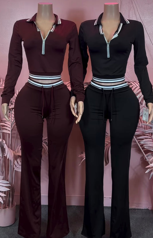2PC WAYDA NOVELTY PANT SET (2COLORS)