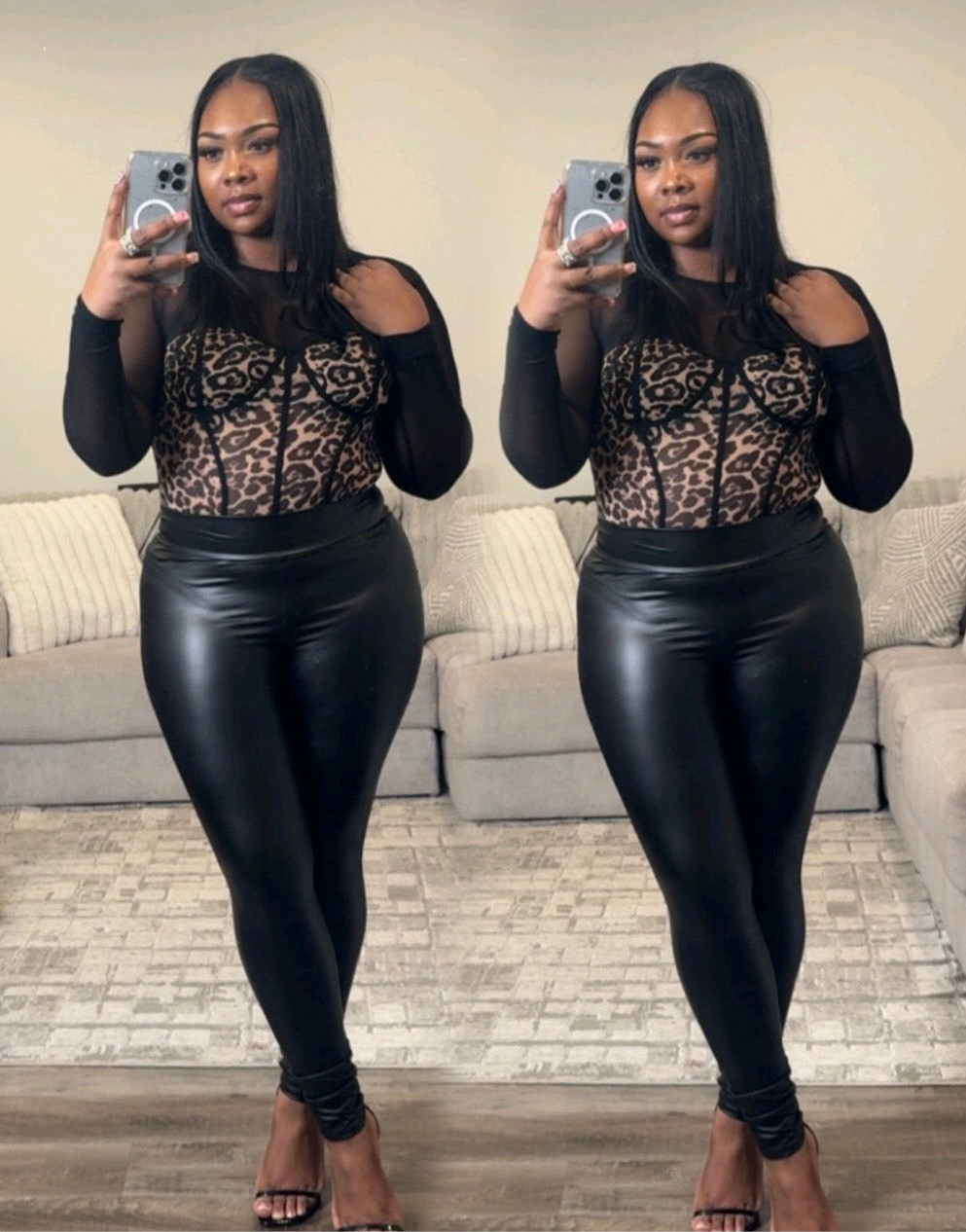 BUSTIER LEOPARD PRINT BODYSUIT