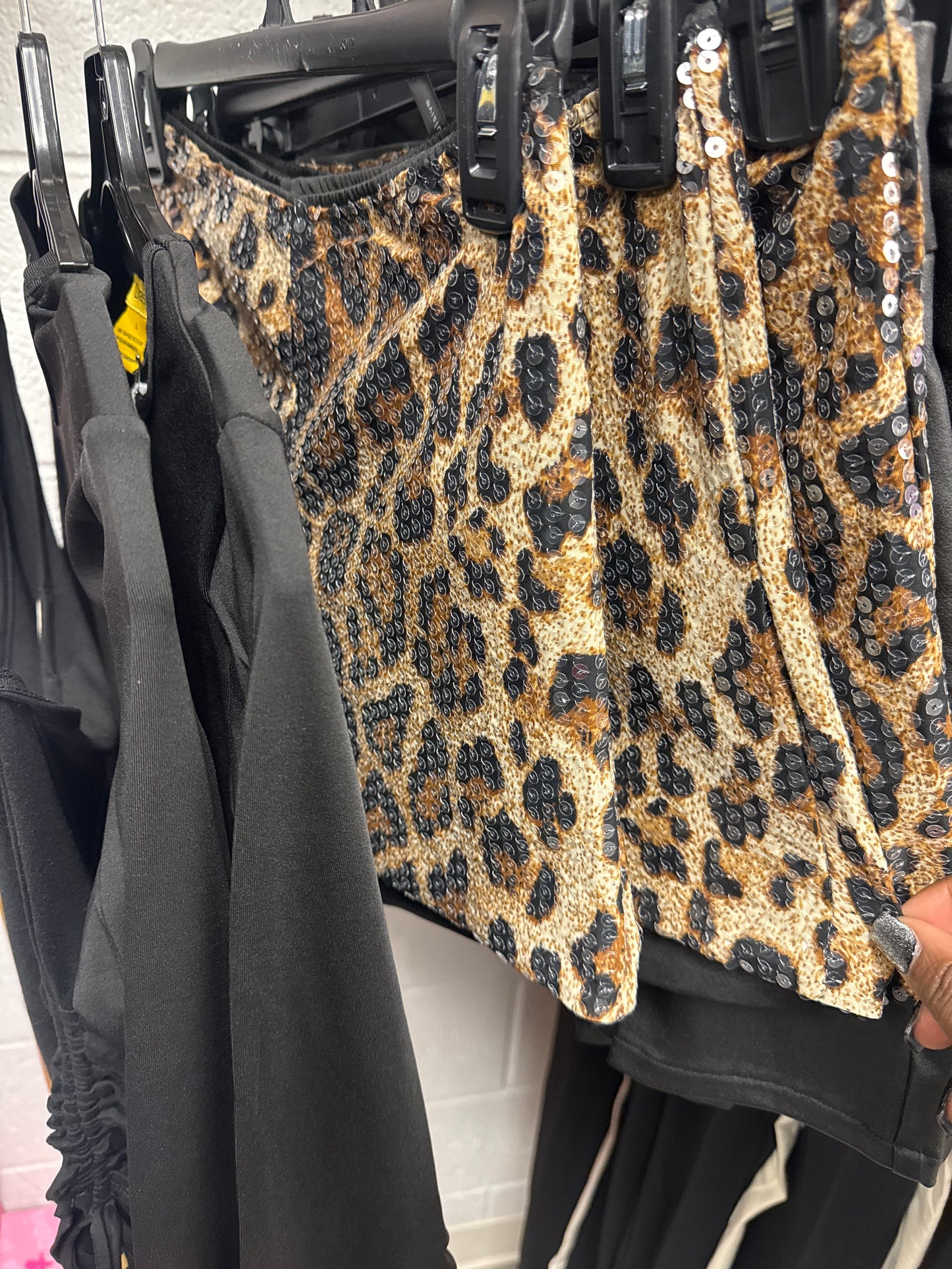 CHEETAH/LEOPARD SEQUIN SHORTS (STRETCHY)