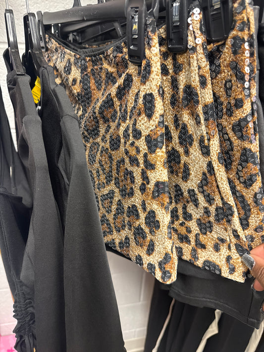CHEETAH/LEOPARD SEQUIN SHORTS (STRETCHY)