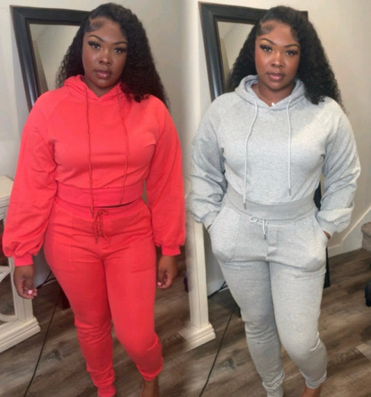 COZY PULLOVER JOGGER SETS (2COLORS)