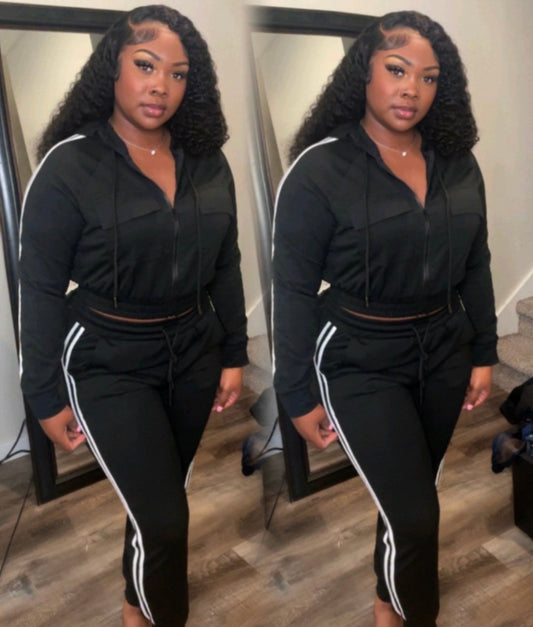 CROP STRETCHY JOGGER SET