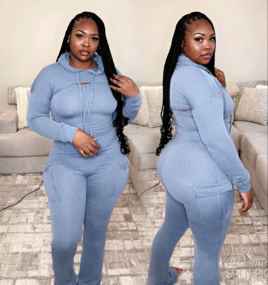 Hooded Knit Jumpsuit
