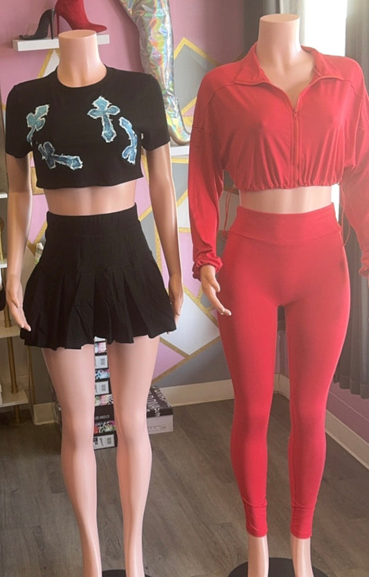 Red Crop 2pc Set