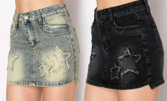 Denim Star Skort (2Colors)