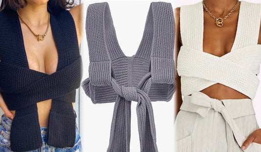 Knitted Wrap Top (3Colors)