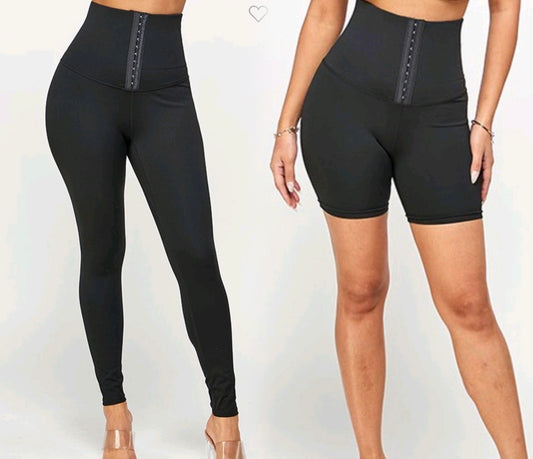 Black Waist Cincher Shorts/Legging